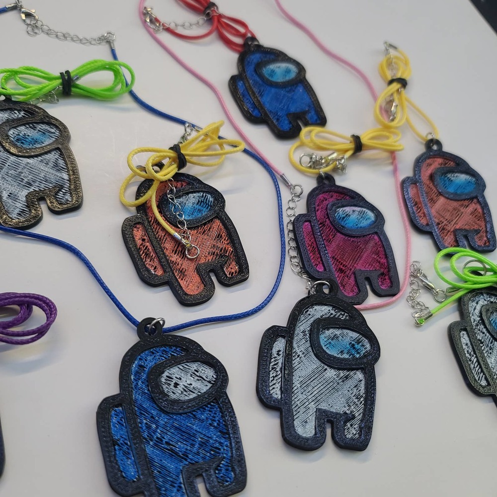 Set of 9 Among Us Toy Necklace for Kids Various Colors